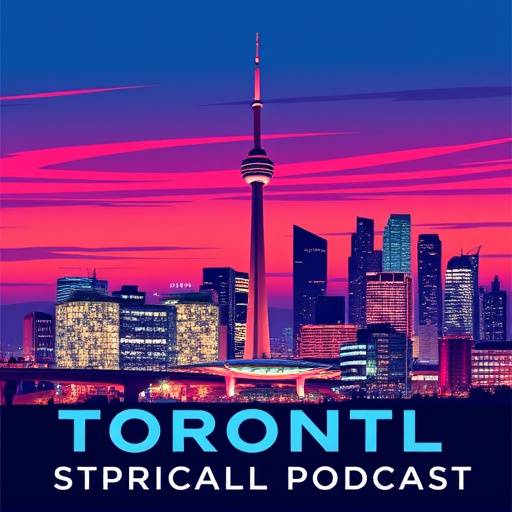 Cover art for 'Toronto Tales' podcast featuring a stylized skyline